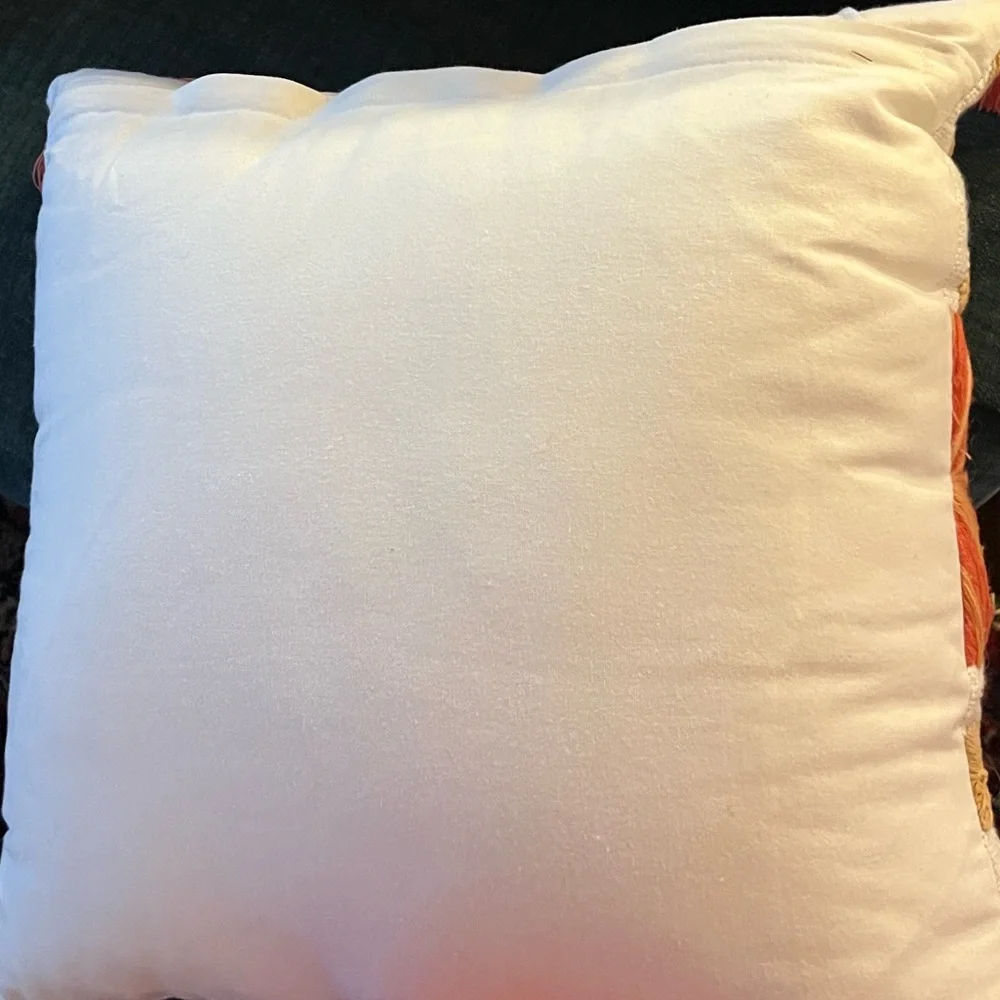 Crewel Terracotta Stunning Embroidery Pillow,Sun-Coral, Boho,l Cushion, Size 18”